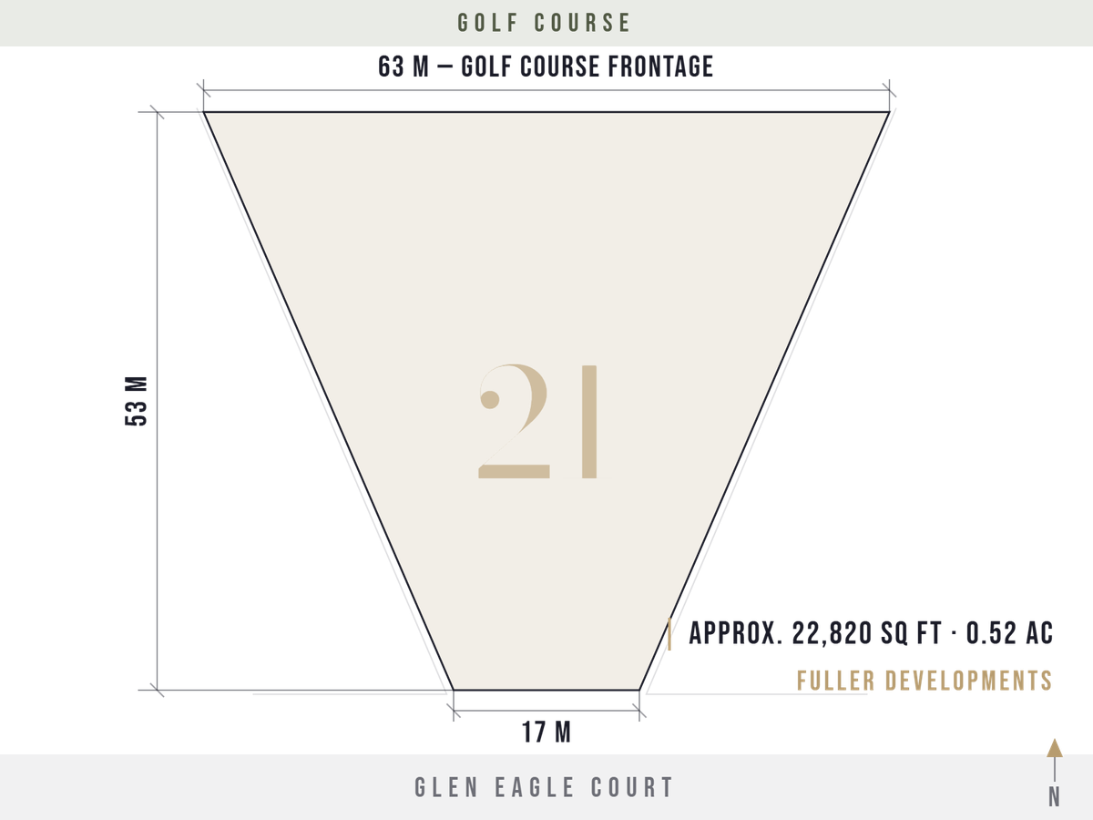 Dimension diagram of Lot 21 at Deerhurst Highlands